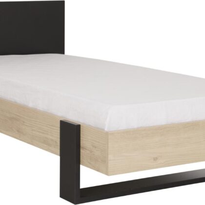 Duplex Κρεβάτι Μονό 100x204εκ. ( για στρώμα 90x200εκ.) Black/Natural Chestnut