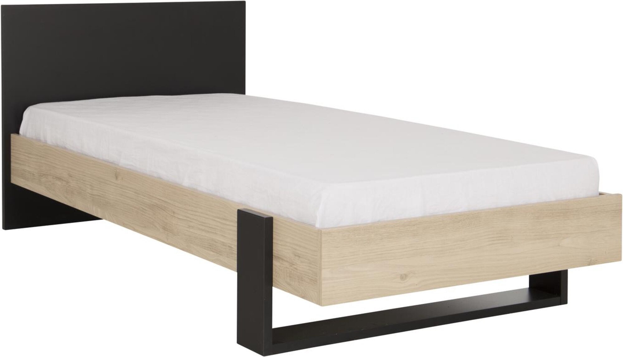 Duplex Κρεβάτι Μονό 100x204εκ. ( για στρώμα 90x200εκ.) Black/Natural Chestnut