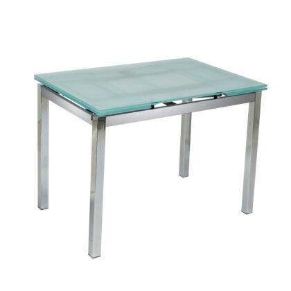 Τραπέζι Glamour 100 Αμμοβολή 100(150) x 65 x 75 Μέταλλο, Γυαλί 100-037