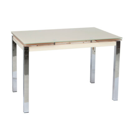 Τραπέζι Glamour 100 Κρεμ 100(150) x 65 x 75 Μέταλλο, Γυαλί 100-038