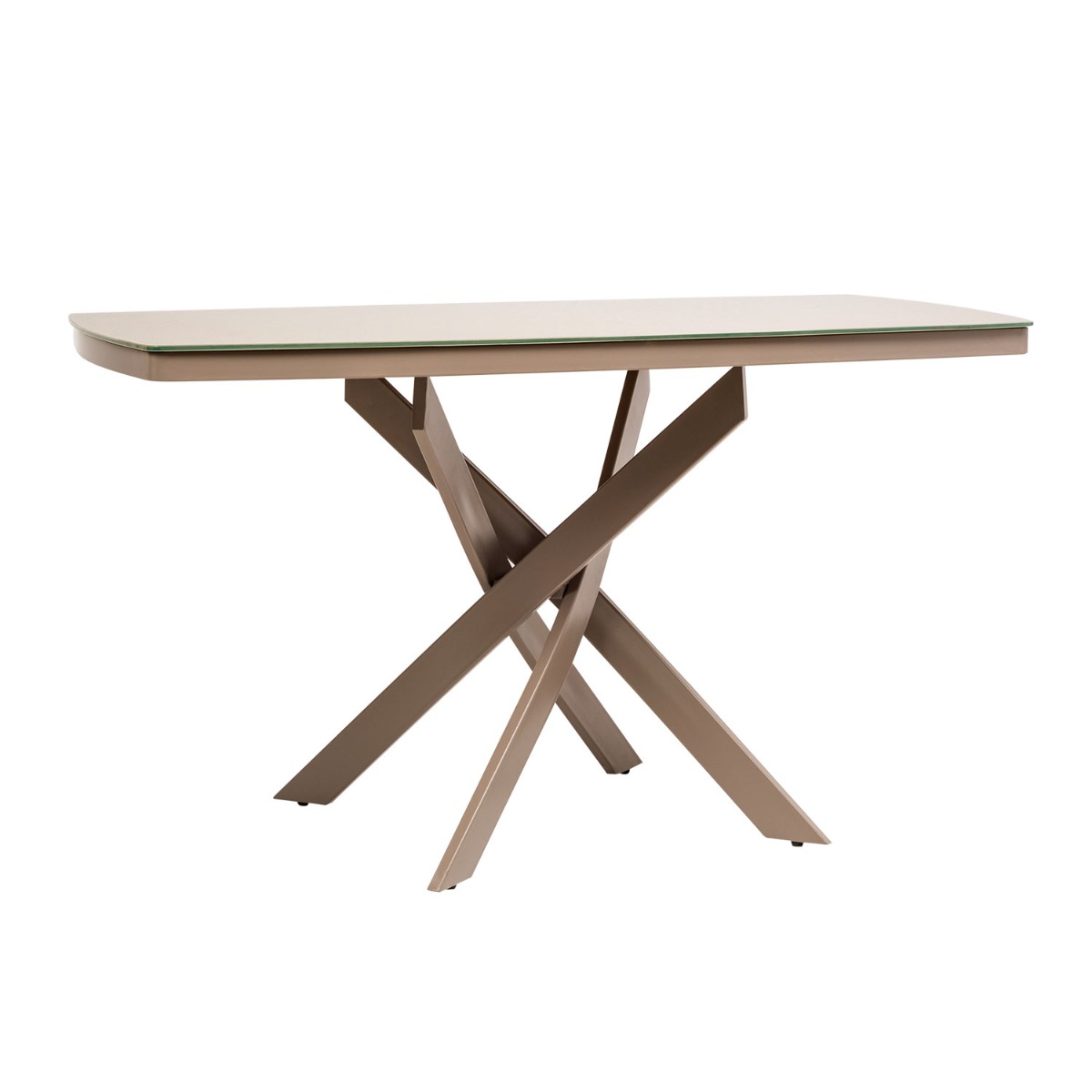 Τραπέζι Orion Μόκα 135 x 80 x 75 Μέταλλο, Γυαλί 100-075