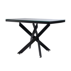 Tραπέζι Orion Μαύρο με Διάφανη επιφάνεια 135 x 80 x 75 Μέταλλο, Γυαλί Μαύρο