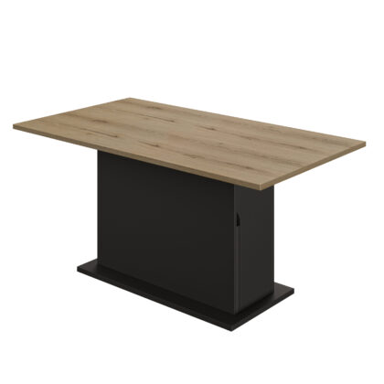 Trust Τραπέζι επεκτεινόμενο με αποθηκευτικό χώρο 160(200)x89x76εκ. Helvezia Oak / Black