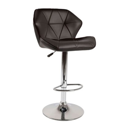 Σκαμπό Comfort Μαύρο 53 x 52 x 91-111 Χρώμιο, Τεχνόδερμα PU 200-015