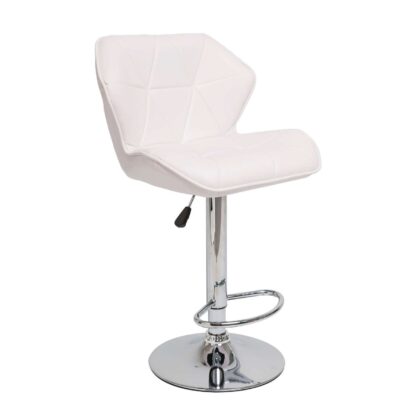 Σκαμπό Comfort Λευκό 53 x 52 x 91-111 Χρώμιο, Τεχνόδερμα PU 200-016