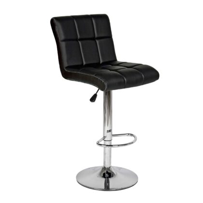 Σκαμπό King Μαύρο 44 x 53 x 91-112 Χρώμιο, Τεχνόδερμα PU 200-022