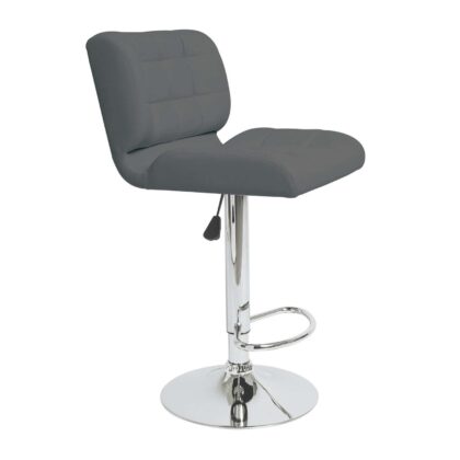 Σκαμπό Onar Γκρι 45 x 52 x 89-110 Χρώμιο, Τεχνόδερμα PU 200-026