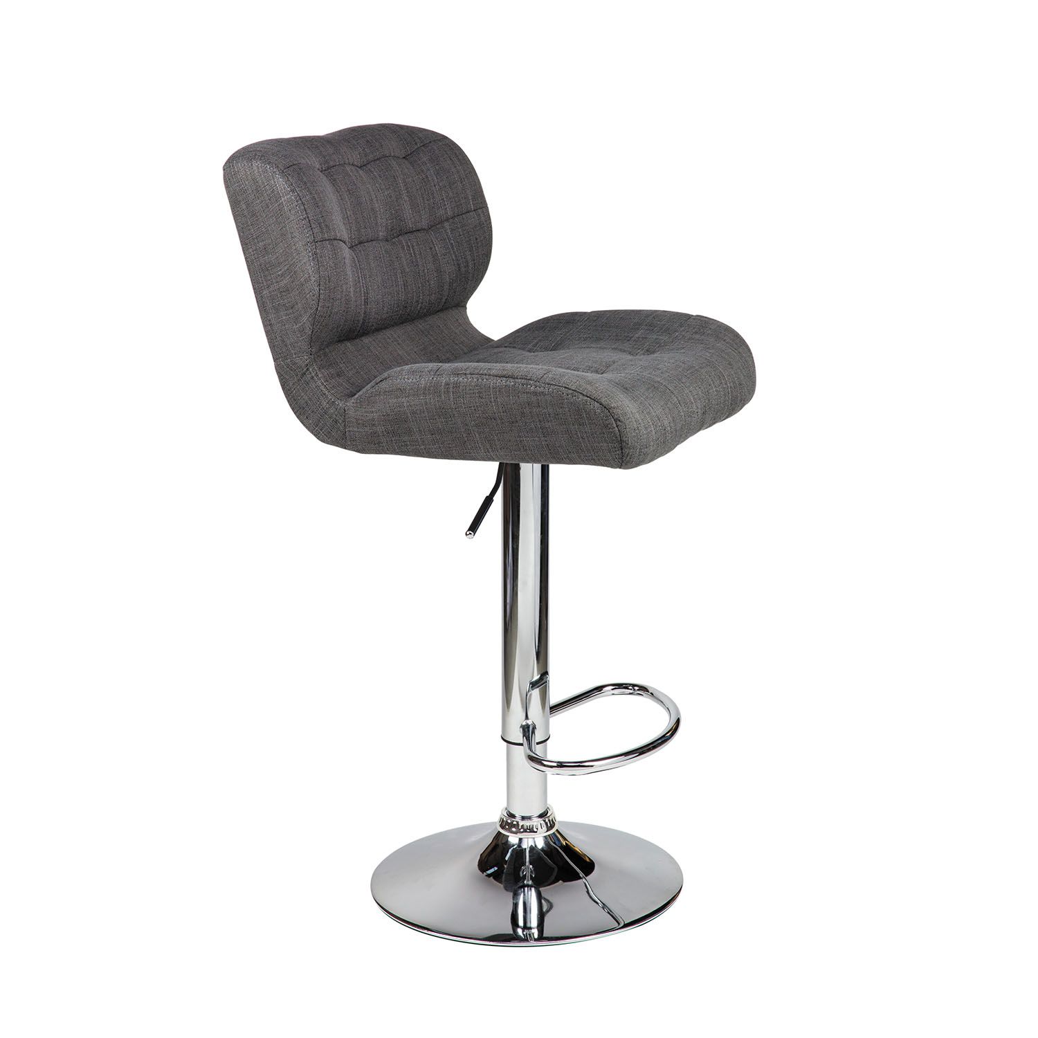 Σκαμπό Onar Fabric Γκρι 45 x 52 x 89-110 Ύφασμα, Χρώμιο 200-030