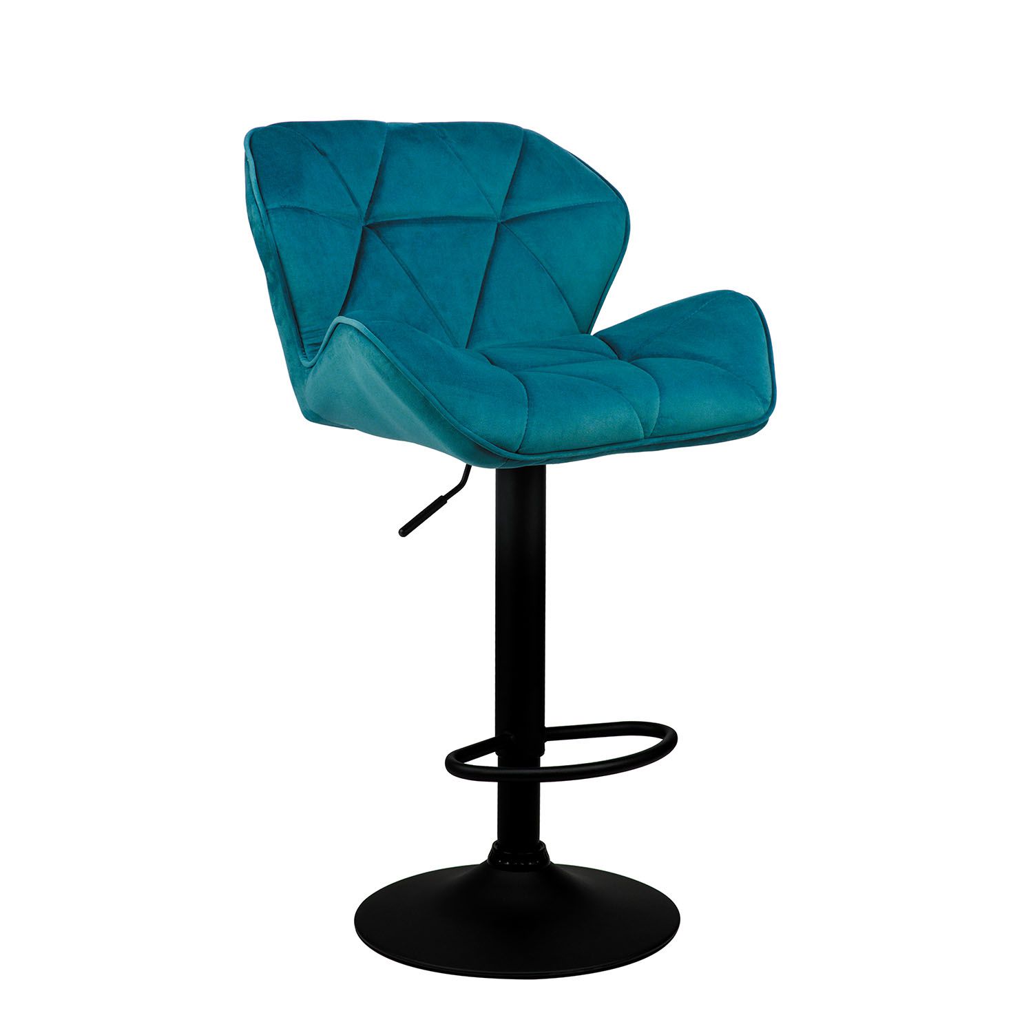 Σκαμπό Comfort Πετρόλ 53 x 52 x 91-111 Βελούδο, Μέταλλο 200-068