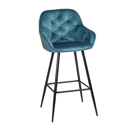 Σκαμπό Dot Πετρόλ 53 x 55 x 107 Βελούδο, Μέταλλο 200-096