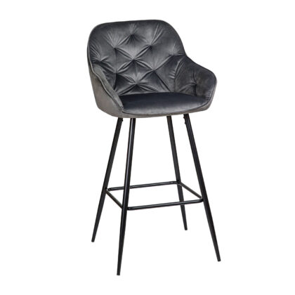 Σκαμπό Dot Γκρι 53 x 55 x 107 Βελούδο, Μέταλλο 200-097