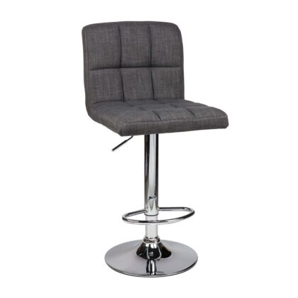 Σκαμπό King Fabric Γκρι 44 x 53 x 91-112 Ύφασμα, Χρώμιο 200-023