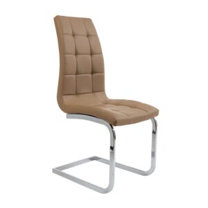 Καρέκλα Semina Μόκα 42 x 43 x 101 Χρώμιο, Τεχνόδερμα PU Μόκα