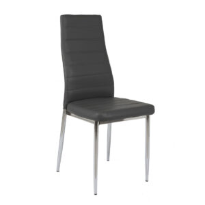 Καρέκλα Patricia Γκρι 40 x 39 x 96 Χρώμιο, Τεχνόδερμα PU Γκρι