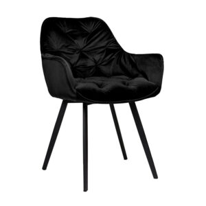 Πολυθρόνα Samantha Μαύρο 59 x 62 x 86 Βελούδο, Μέταλλο Μαύρο