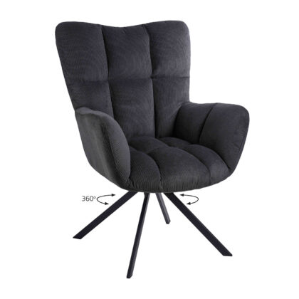 Πολυθρόνα Hilda Γκρι 62 x 72 x 88 Βελούδο, Μέταλλο 300-259