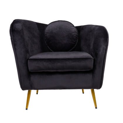 Πολυθρόνα Artie Μαύρο 90 x 68 x 80 Βελούδο, Μέταλλο 300-265