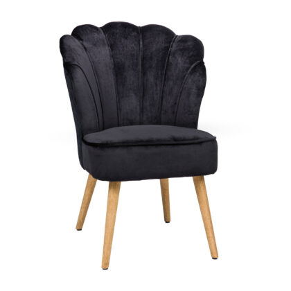 Πολυθρόνα Queen Μαύρο 58 x 55 x 82 Βελούδο, Ξύλο 300-281