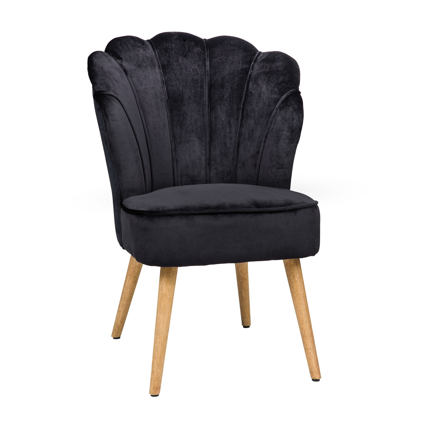 Πολυθρόνα Queen Μαύρο 58 x 55 x 82 Βελούδο, Ξύλο 300-281