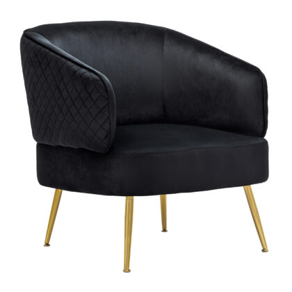 Πολυθρόνα Claire Μαύρο 67 x 75 x 55 Βελούδο, Μέταλλο 300-327