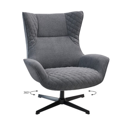 GOSSIP ΓΚΡΙ 90 x 87 x 105 Μέταλλο, Ύφασμα 300-359