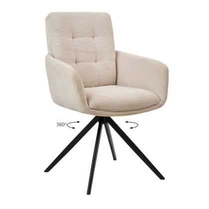 Πολυθρόνα Soren Κρεμ 58 x 64 x 89 Μέταλλο, Ύφασμα 300-375