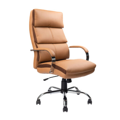 Καρέκλα Γραφείου Anesa Μόκα 66 x 74 x 114-122 Χρώμιο, Τεχνόδερμα PU 500-072