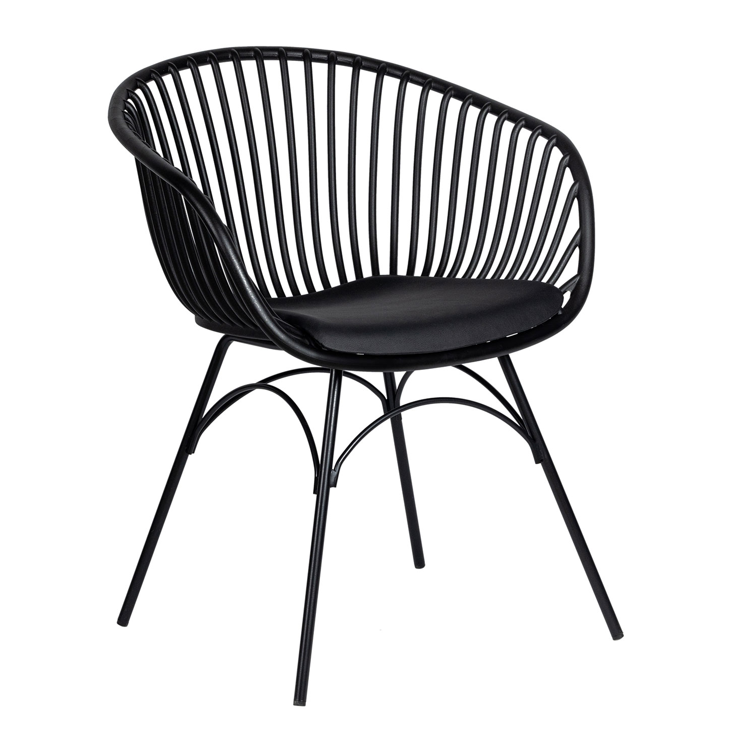 Πολυθρόνα Quasar Μαύρο 59.50 x 55 x 78 Μέταλλο, Πολυπροπυλένιο (PP) 900-243