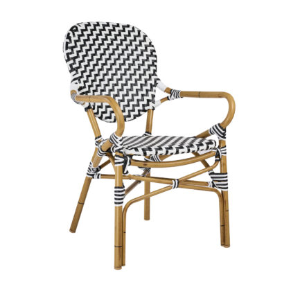 Πολυθρόνα Parisian Λευκό και Μαύρο 59 x 63 x 94 Rattan, Αλουμίνιο 900-275