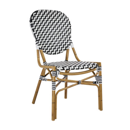 Καρέκλα Parisian-C Λευκό και Μαύρο 51 x 62 x 95 Rattan, Αλουμίνιο 900-277