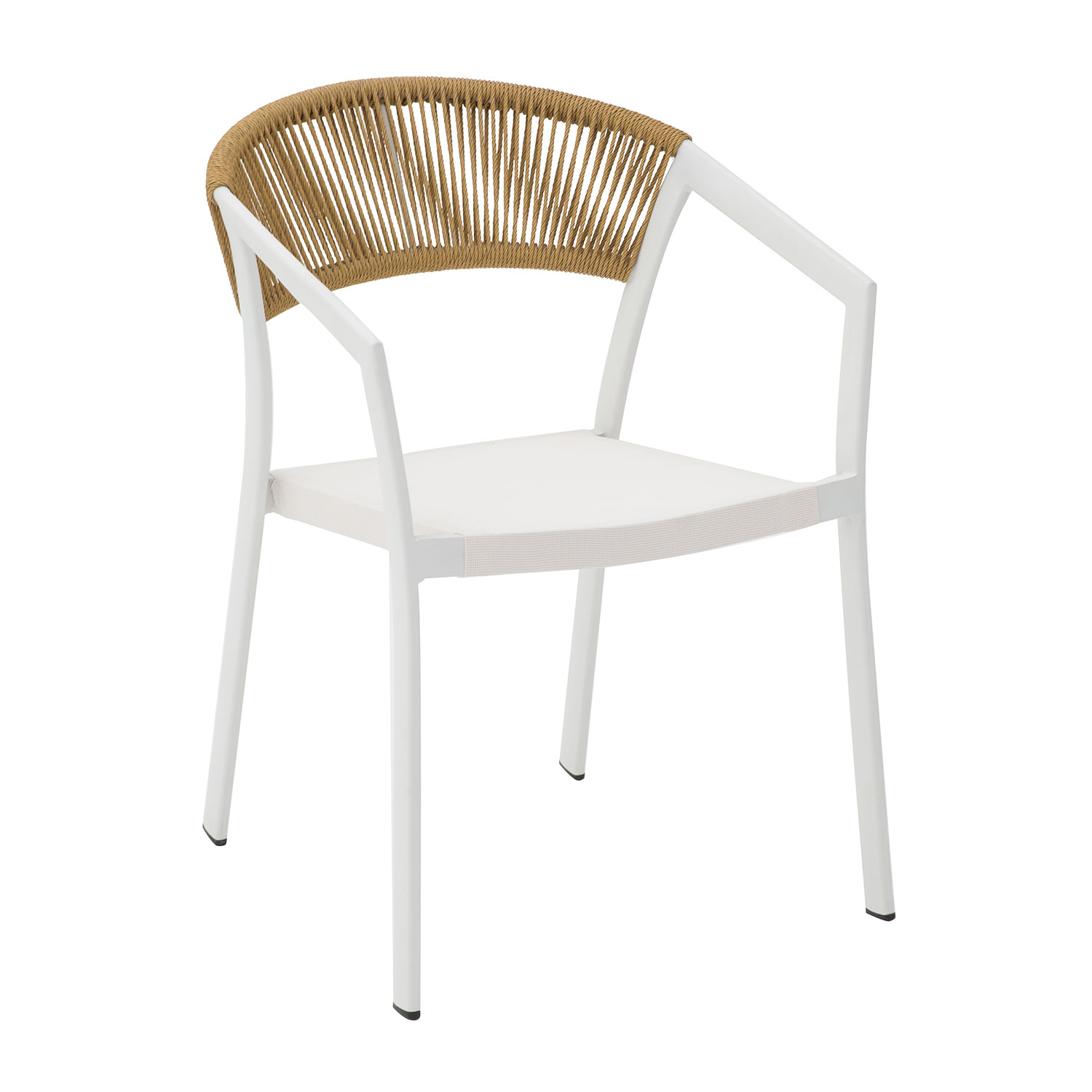 Πολυθρόνα Beluga Φυσικό με Λευκό Σκελετό 56 x 60 x 80 Αλουμίνιο, Συνθετικό σχοινί 900-290