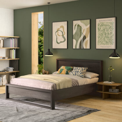 Alana κρεβάτι διπλό 148x215x94εκ. ( για στρώμα 140x190εκ. ) Black thread