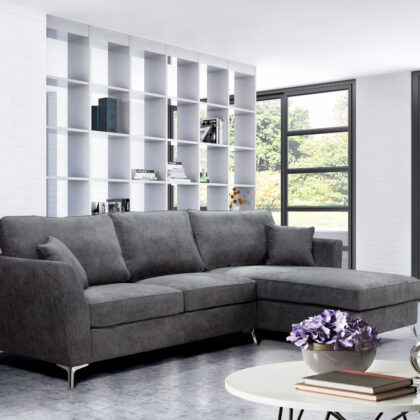 Bonita Γωνιακός Καναπές 280x170εκ. Γκρι Δεξιά Γωνία