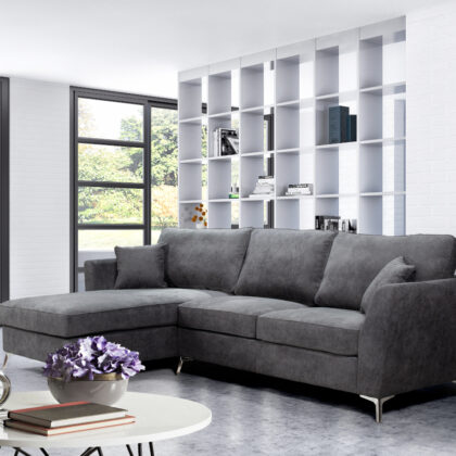 Bonita Γωνιακός Καναπές 280x170εκ. Γκρι Αριστερή Γωνία