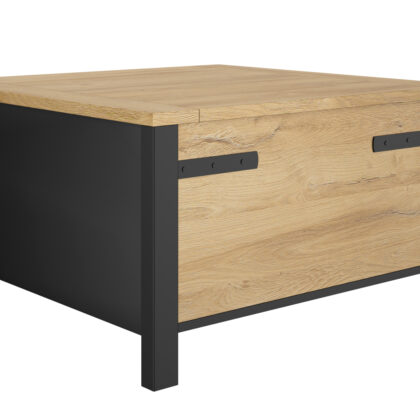 Cork τραπεζάκι σαλονιού 80x80x45εκ. με αποθηκευτικό χώρο Golden Oak / Μαύρο