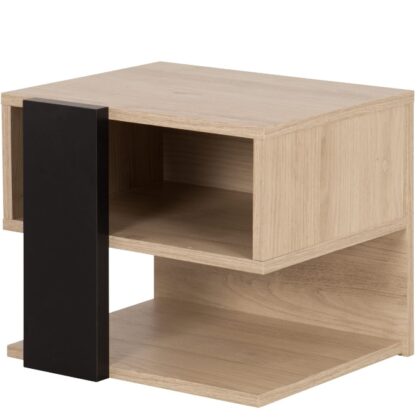 Duplex Κομοδίνο 44x38x37εκ.Black/Natural Chestnut