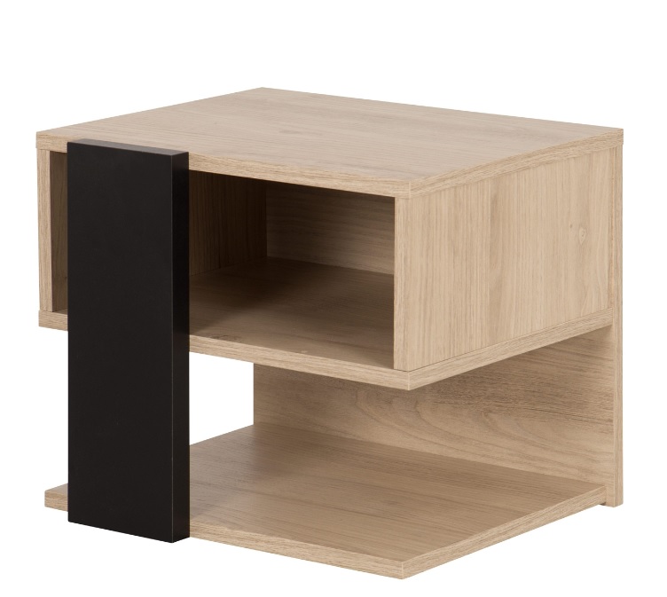 Duplex Κομοδίνο 44x38x37εκ.Black/Natural Chestnut