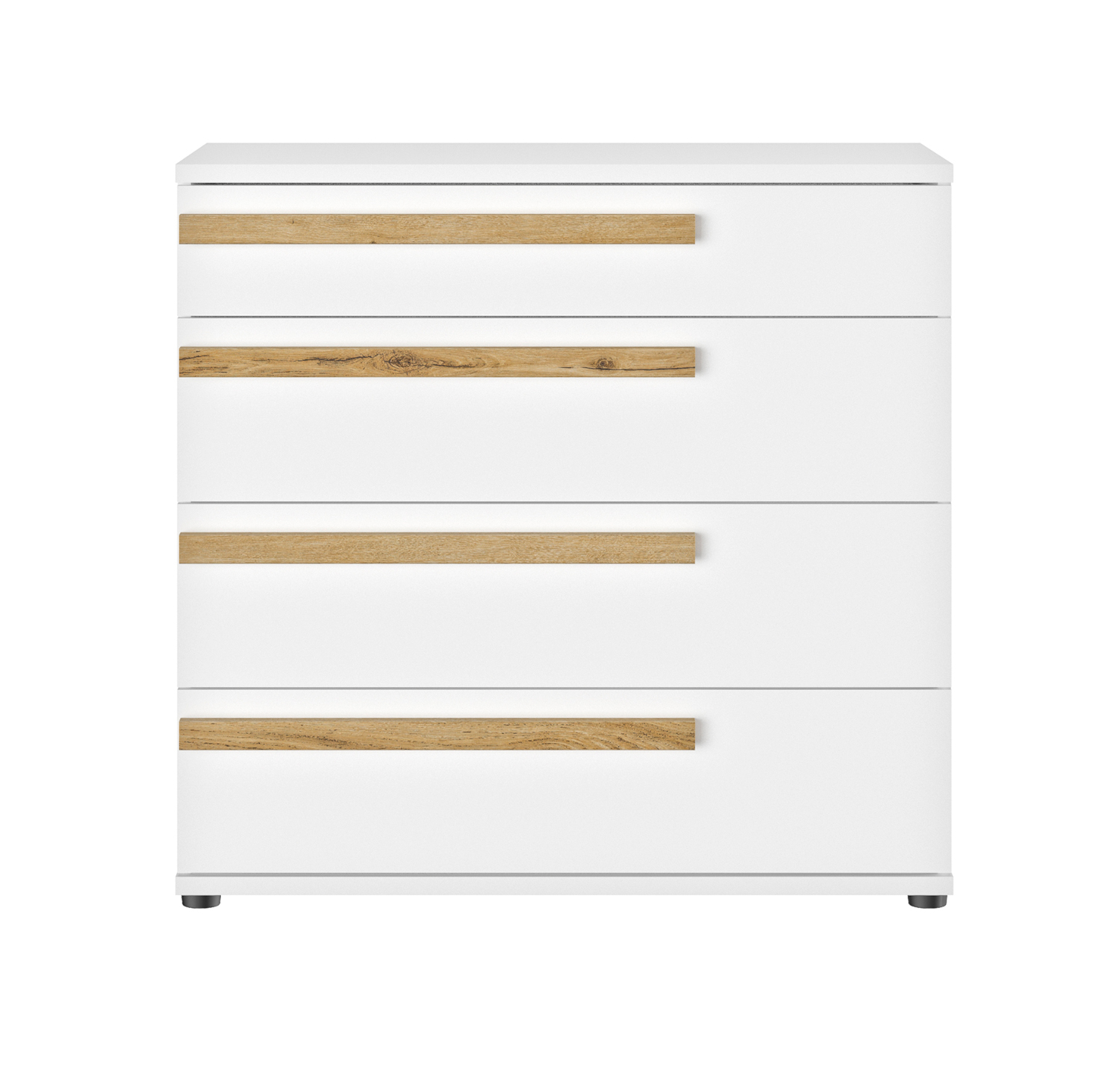 Enzo συρταριέρα με 4 συρτάρια 94x46x90εκ. Helvezia Oak/ Λευκό