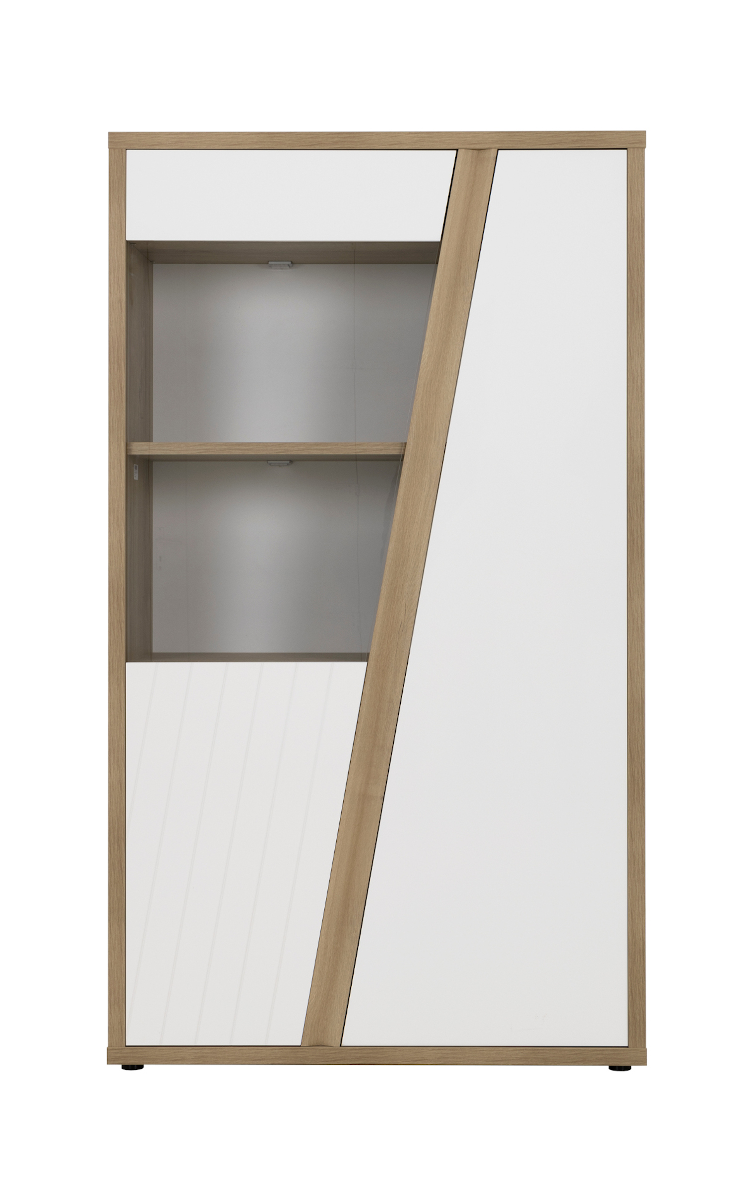 Epura βιτρίνα με 2 πόρτες 109x45x191εκ. Silva Oak / Λευκό