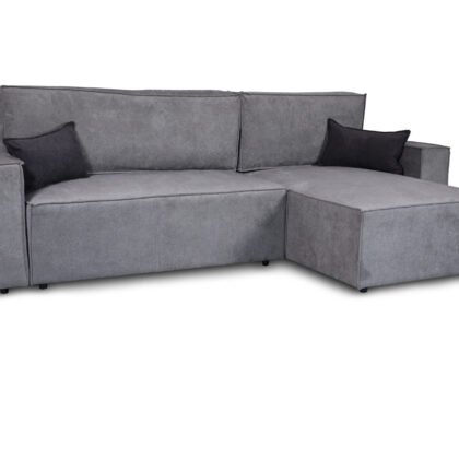 Charlotte Γωνιακός καναπές κρεβάτι με αποθηκευτικό χώρο 269x159x89εκ. Γκρι Ανοιχτό/ Γκρι Σκούρο με αναστρέψιμη γωνία