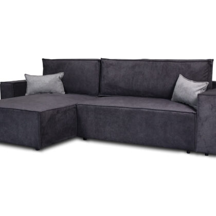 Charlotte Γωνιακός καναπές κρεβάτι με αποθηκευτικό χώρο 269x159x89εκ. Γκρι Σκούρο/Γκρι Ανοιχτό με αναστρέψιμη γωνία