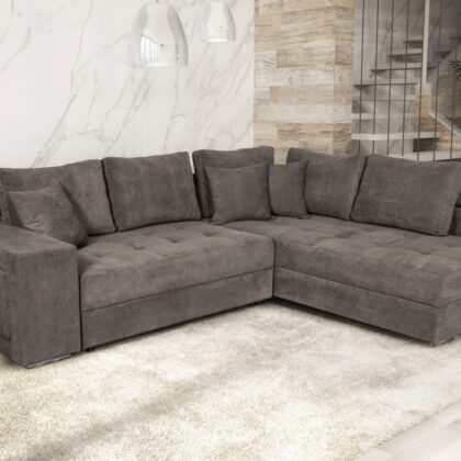 Karina Γωνιακός καναπές κρεβάτι με αποθηκευτικό χώρο & 2 σκαμπό 278x218εκ. Elephant Δεξιά Γωνία