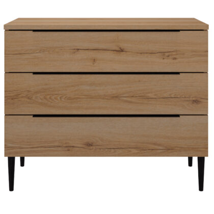 Lucian συρταριέρα με 3 συρτάρια 95x45x78εκ. Helvezia Oak