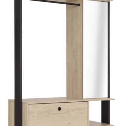 Duplex Ανοιχτή Ντουλάπα 115x45x200εκ. Black/Natural Chestnut