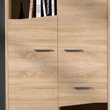 Palace ντουλάπι αποθήκευσης με δύο πόρτες ένα συρτάρι και δυο ανοιχτούς χώρους 103x36x150εκ. Sonoma