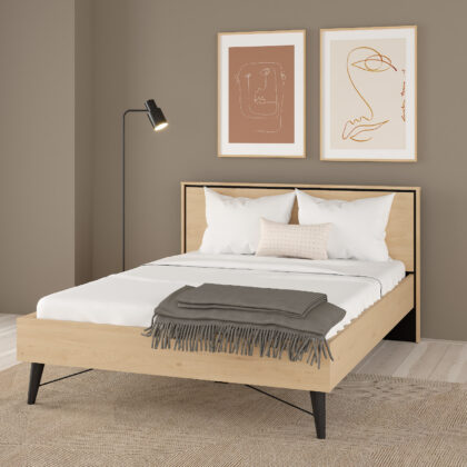 Ry κρεβάτι διπλό 152,6x206,6x91,3εκ. ( για στρώμα 140x200εκ. ) Jackson Hickory