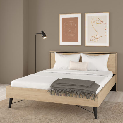 Ry κρεβάτι διπλό 172,6x206,6x91,3εκ. ( για στρώμα 160x200εκ. ) Jackson Hickory