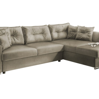 Rome γωνιακός καναπές κρεβάτι με αποθηκευτικό χώρο 305x195εκ. Σκούρο Μπεζ Δεξιά Γωνία