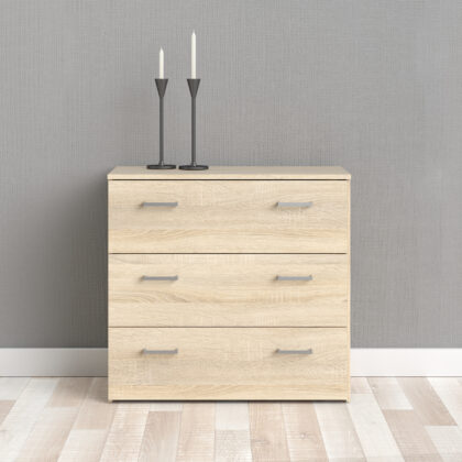 Space συρταριέρα με 3 συρτάρια 74,1x35,95x69,9εκ. Δρυς