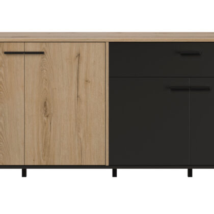 Trust Μπουφές με 4 πόρτες & 1 συρτάρι 180x40x81εκ.  Helvezia Oak / Black